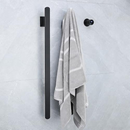 Bathroom Heated Towel Rack, Black Towel Warmer, 2Bars, 110V | Smart Touch Control, Wall Mounted, Concealed Hardwired, Stainless Steel, Dry Towels in Modern Bathrooms, Space-Saving Design - color: Black-2 Bars