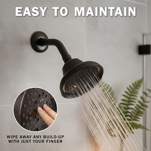 Massage Shower Head With Mist - 2.5 GPM - Oil-Rubbed Bronze | High Pressure Boosting, 6 Function Adjustable Massaging Rainfall Showerhead For Low Flow Baths With Water Saving Nozzles - color: Oil Rubbed Bronze, size: 2.5 GPM