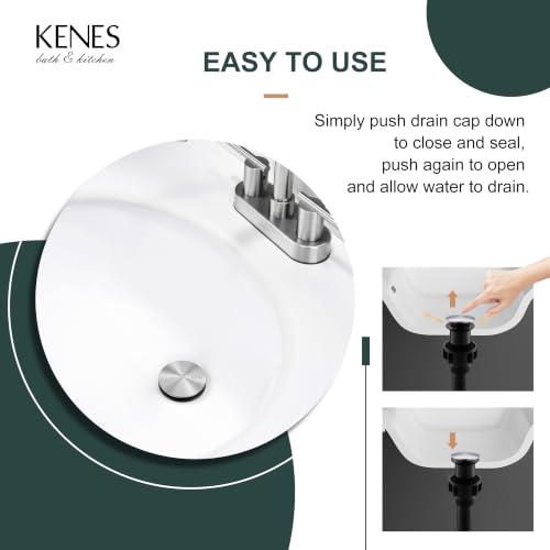 Brushed Nickel Pop Up Bathroom Sink Drain Assembly Without Overflo | Bathroom Vanity Sink Drain Assembly, Built-in Anti-Clogging Strainer, Plastic Pop Up Drain for Bathroom Vanity Vessel Sink - color: Brushed Nickel, size: Big Pop up Cap (Without Overflow