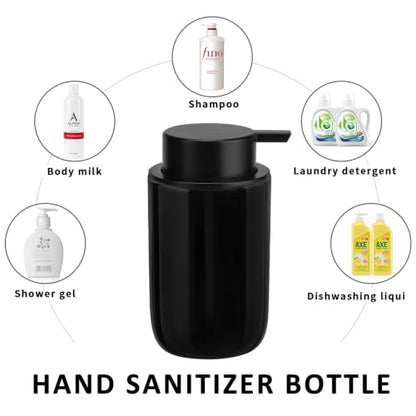 Soap Foaming Dispenser Ceramic with Easy-to-Press Pump Hand Foam Dispenser for Shampoo Bathroom Countertop 13.5 oz - color: Foam-shinyblack