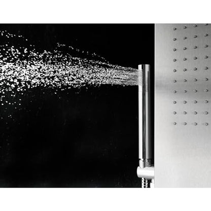 Blue Ocean 65” Stainless Steel SPS8852 Thermostatic Shower Panel Column System with Rainfall Shower Head, Body Nozzles, and Handheld Shower Head, Shower Tower - style: 65 inch Stainless Steel