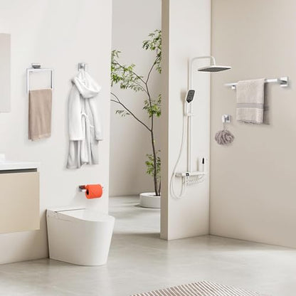 YACVCL Towel Bar Set, 5 Pieces Bathroom Hardware Set Brushed Nickel Bathroom Accessories, SUS304 Stainless Steel Towel Racks Holder Set Wall Mounted 23.6 Inch - color: Brushed Nickel, size: 5 Pieces