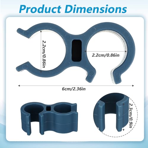 2 Pack Shower Hose Holder for Shower Chair, Bath Seat Bracket Attachment, Universal Hose Clip for Transfer Bench, Tub Stool, Elderly Disabled Bathing Aid - color: Bluegray
