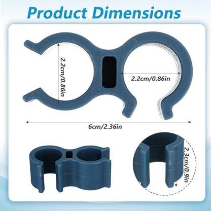 2 Pack Shower Hose Holder for Shower Chair, Bath Seat Bracket Attachment, Universal Hose Clip for Transfer Bench, Tub Stool, Elderly Disabled Bathing Aid - color: Bluegray
