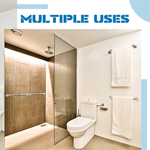 Blulu 2 Set Shower Grab Bar Stainless Steel Bathroom Grab Bar Handle Anti Slip Heavy Duty Bathtub Handle Support Balance Hand Rails for Bathroom Elderly Handicap Senior Pregnant (12 Inch) - size: 12 Inch