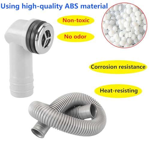 QRITY 1 PCS Overflow Pipe, 29x29mm Round Interface, Kitchen Sink Drain Pipe Kit, Silver, ABS Plastic, Bathroom Sink Overflow Head, 450mm Length - style: Style-B