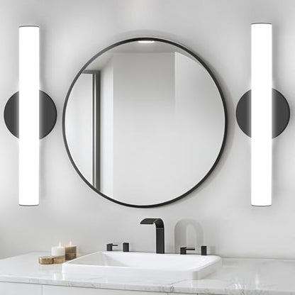 Modern Dimmable LED Vanity Light Bar Lighting, Bathroom Light Fixtures | 15.9 Inch LED Bathroom Light Over Mirror, 15W 1300LM Daylight White 5000K Wall Sconces Lighting, Black Bath Lamp, 2-Pack - size: 2 Count (Pack of 1)