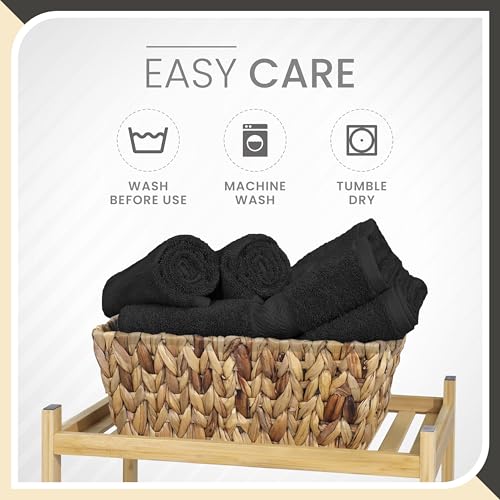 Martex 6-Piece 100% Ringspun Cotton Towel Set, Black | Quick Dry, Super Absorbent & Soft, Lightweight, 2 Bath, 2 Hand, 2 Wash Cloths - color: Black