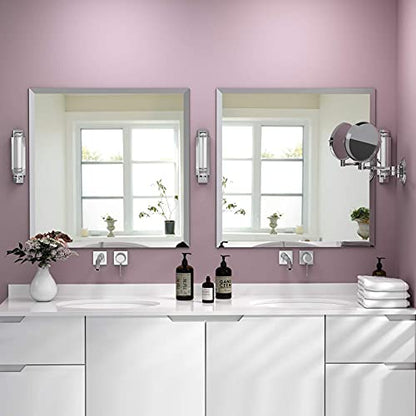 24x24 Frameless Square Bathroom Mirror | 1.1-Inch Beveled Edge - color: Rectangular, size: 24"L x 24"W
