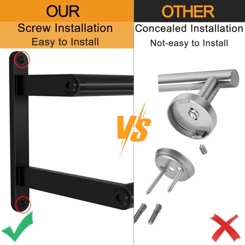 Double Towel Bar, 24Inch Towel Rack for Bathroom, Stainless Steel Double Bath Towel Bar, Wall Mounted Towel Holder, Double Towel Rod Towel Rail Hanger for Wall, Kitchen (Matte Black) - color: Black-24inch-b