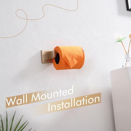 KOKOSIRI Toilet Paper Holders Wall Mounted Toilet Roll Holder for Bathrooms Hardware Washroom, Champagne Bronze Stainless Steel B2003CPG - color: Champagne Bronze, size: Without Shelf(1 Pack)