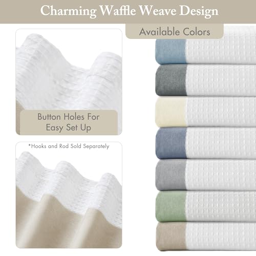 Madison Park Spa Waffle Weave Extra Long Shower Curtain, 72 x 84, Taupe | Striped, Pieced Fabric Design, 3M Scotchgard Moisture Management, Hotel Quality, Modern, for Bathroom, OEKO-TEX Certified - color: Stripe Taupe, size: 72"W x 84"L (Pack of 1)
