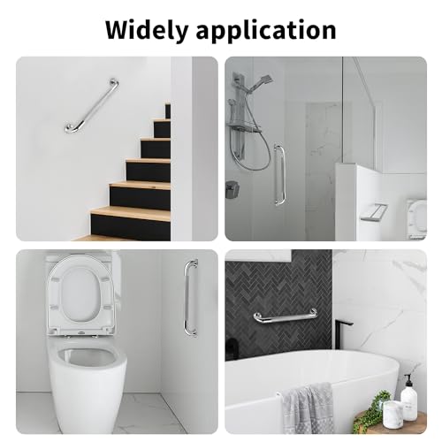 2 Pack 20 Inch Anti Slip Shower Grab Bar, 304 Stainless Steel 1.25" Diameter Anti-Slip Handicap Grab Bar, Satin Brushed Nickel Knurled - size: 20 Inch