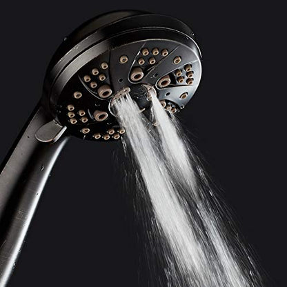 AquaDance High Pressure 6-Setting Hand Held Shower Head with Extra-Long 6 Foot Hose & Bracket – Anti-Clog Nozzles - USA Standard Certified - Top U.S. Brand - OIL RUBBED BRONZE - color: Oil Rubbed Bronze