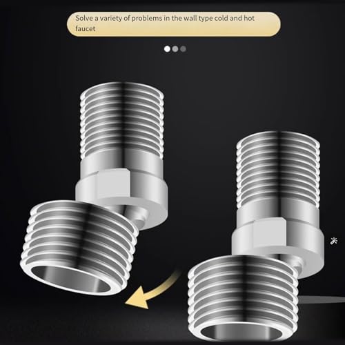 Stainless Steels Shower Tap Adapter Adjustable Angled Bents Base Telescopic Curved Feet Arm Extension Enduring Stainless Steels Tap Adapter for Kitchens and Bathrooms