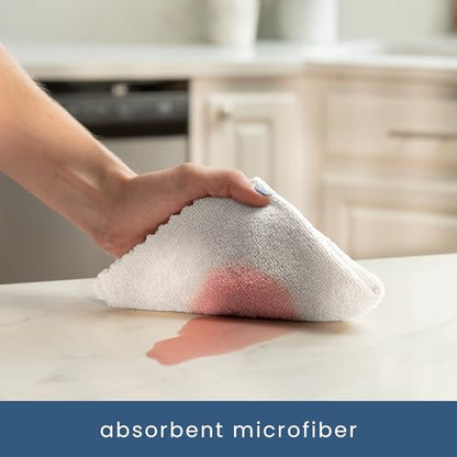 S&T INC. Microfiber Cleaning Cloth, 50 Pack, 11.8" x 11.8", White | Storage Box Included, Edgeless Cleaning Cloth for Home and Car, Reusable and Multi-Purpose Cleaning Rags, Machine Washable - color: White