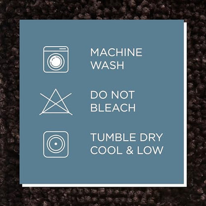 Town & Country Basics Spa Step Noodle Solid Bathroom Toilet Lid Cover, Plush, Soft, and Absorbent, Machine Washable, Brown, 18.5"x19.6" - color: Brown