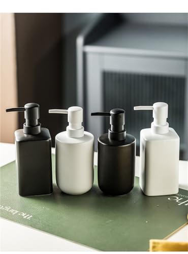 Lotion Dispenser Matte Soap Dispenser Ceramic Lotion for Bathroom Countertop Dish Soap Pump - color: Matte White, size: Circular