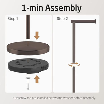 KES Bronze Toilet Paper Holder Stand, 26" H Free Standing, Heavy Base | 304 Stainless Steel, Cement-Filled Base, Anti-Slip Pad, Fits All Roll Sizes, 1-Min Assembly, No Drill - color: Bronze, size: 26" H