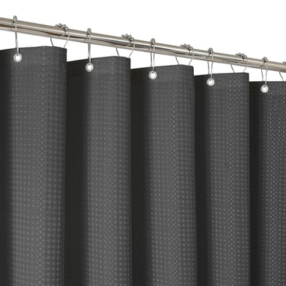 2-in-1 Waterproof Fabric Shower Curtain - No Separate Liner Needed, Hotel-Style Waffle Weave, Effortless Cleaning & Washable Bathroom Shower Curtain Set,72Wx72H,Chocolate Grey - color: Chocolate Grey, size: 72"W x 72"L (Pack of 1)
