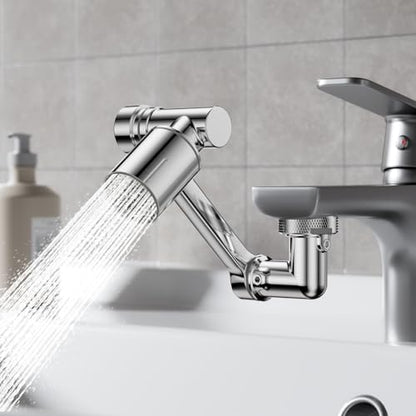 1080° Rotating Faucet Extender, Brass Faucet Multi-functional Spray Nozzle Extender, Universal 36° Rotating Mechanical Arm Bathroom Faucet Extender, Kitchen Extend Filter, 2 Modes Spray