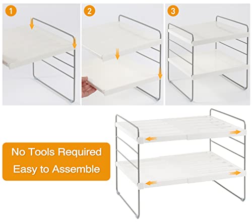 2 Pack Pantry Organization and Storage, Expandable Foil and Plastic Wrap Organizer, Adjustable Kitchen Wrap Organizer Rack for Cabinet, Foil Saran Wrap Holder Shelf for Sandwich Plastic Bags Box, - size: 2 Pack