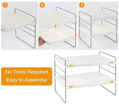 2 Pack Pantry Organization and Storage, Expandable Foil and Plastic Wrap Organizer, Adjustable Kitchen Wrap Organizer Rack for Cabinet, Foil Saran Wrap Holder Shelf for Sandwich Plastic Bags Box, - size: 2 Pack
