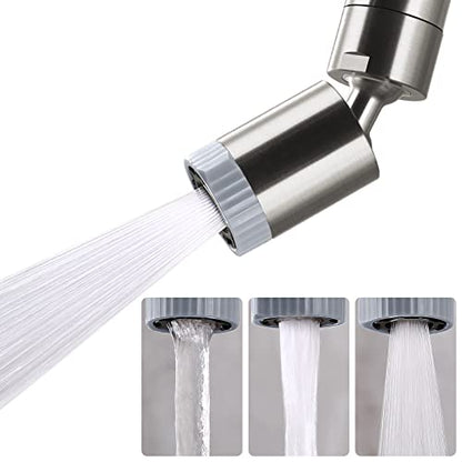 Rotating Faucet Aerator,360° Swivel Kitchen Faucet Nozzle Splash-Proof | 3-Flow Sprayer Female Kitchen Faucet Attachment,Faucet Attachment for Kitchen Sink,Faucet Aerator Sprayer Brushed Nickel - color: Brushed Nickel D