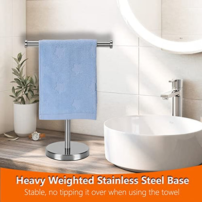 Kalitro Towel Rack Hand Towel Stand, Bathroom Hand Towel Holder Stand with Heavy Base, SUS304 Stainless Steel Brushed Nickel - color: Silver