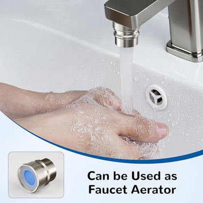 Hibbent 2 PACK Faucet to Dishwasher Adapter, Quick-Connect Dishwasher Snap-On Connection, with Swivel Ball Joint and Faucet Aerator, Male 15/16 Inch and Female 55/64 Inch, Brushed Nickel - color: Brushed Nickel