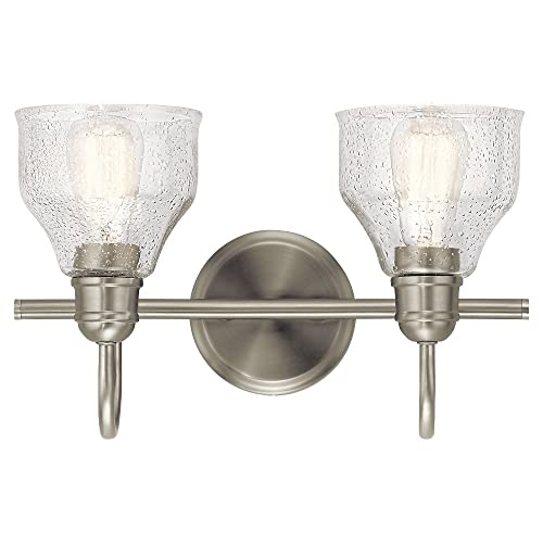 Kichler Avery 14.75" 2 Light Vanity Light with Clear Seeded Glass in Olde Bronze - color: Old Bronze, size: 2-Light