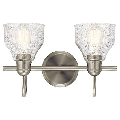 Kichler Avery 14.75" 2 Light Vanity Light with Clear Seeded Glass in Olde Bronze - color: Old Bronze, size: 2-Light