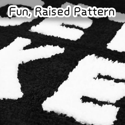 Get Naked Bath Mat Black and White Long Bathroom Rugs | Funny Non Slip Washable Runner Rug Quick Dry Absorbent Microfiber Large Bathmat,17*47 Inch - color: Black, size: 17*47"