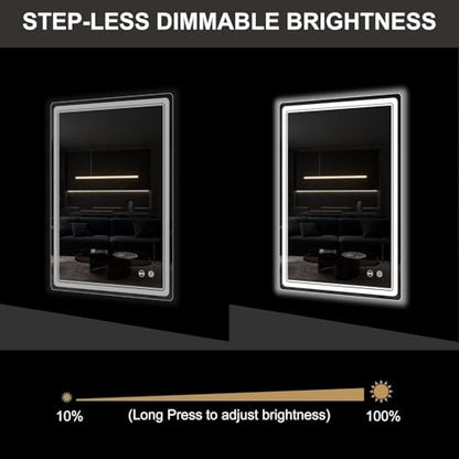 LED Bathroom Mirror with Lights, Anti-Fog, Dimmable, Lighted Bathroom Vanity Mirror for Wall, UL-Certified (28 x 20) - size: 28"L x 20"W