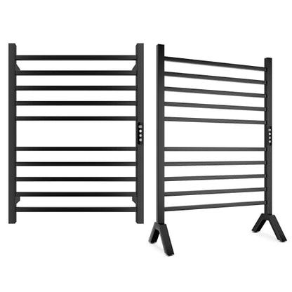 Poloma Wall Mounted & Freestanding Towel Warmer Rack for Bathrooms, Electric Heated Towel Rack Heater, Stainless Steel, Matt Black. CSA Certified. - size: MEDIUM BAR