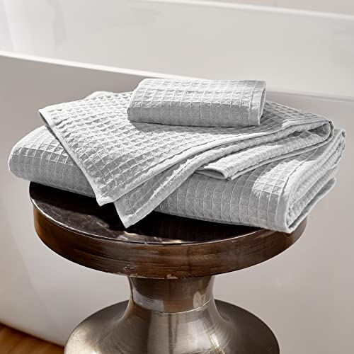 UCHINO Waffle Twist Cotton Washcloth Absorbent Quick Dry 13 x 13 1Pc Grey - color: Grey, size: Wash Cloth
