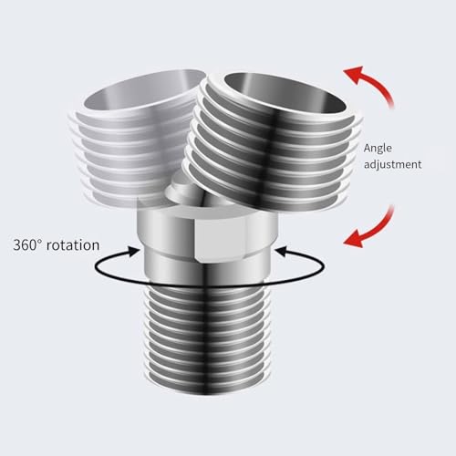 Stainless Steels Shower Tap Adapter Adjustable Angled Bents Base Telescopic Curved Feet Arm Extension Enduring Stainless Steels Tap Adapter for Kitchens and Bathrooms