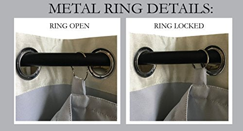 DriftAway Thermal Insulated Blackout Curtain Liner 2 Panels Each Liner Size 50 Inch by 58 Inch Rings Included - size: 50"W x 58"L (Pack of 2)