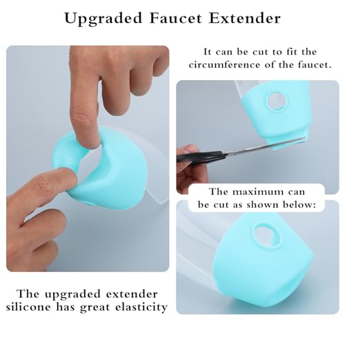 Gjinxi Bathtub Extender 2 Pack Silicone Faucet Extender for Kids Kitchen Sink Bathtub Spout Baby Bathroom Faucet Extenders for Kids Hand Washing Faucets Extenders Fit for Most Faucets