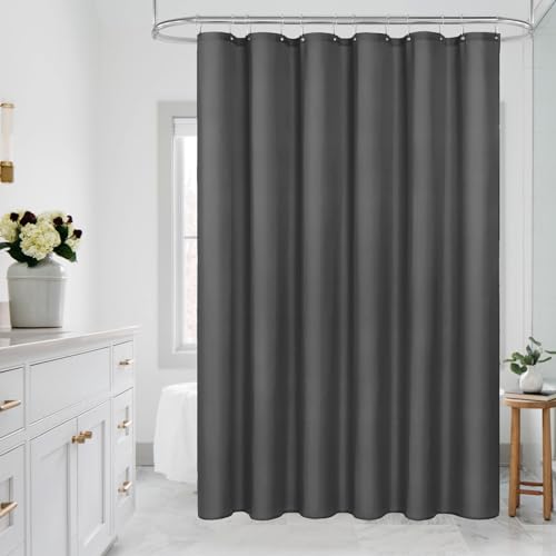 MitoVilla Stall Half Size Shower Curtain Liner, 36 x 72 Inch Fabric Bath Curtain Liner for Modern Hotel, Dark Grey Shower Liners, Washable & Water Repellent - color: Fabric - Dark Grey, size: 36"W x 72"L (Pack of 1)