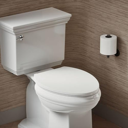 KOHLER K-27331-0 Glissade ReadyLatch Quiet Close Elongated Toilet Seat, White, Grip-Tight Hardware, Quiet Close Lid Prevents Slamming - color: White, size: ELONGATED