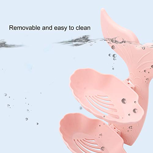 BORDSTRACT Self Draining Soap Dish Holder, Double Layer Wall Mounted Sponge Rack for Bathroom Kitchen Sink Organization with Adhesive Installation