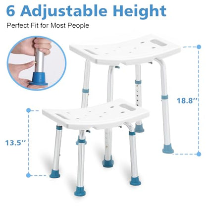 FSA/HSA Eligible Shower Chair for Inside Shower, Shower Stool for Insidetub, Tool-Free Assembly Shower Seat for Bathtub, Shower Bath Chairs for Seniors/Disabled by SOUHEILO