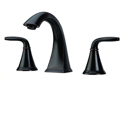 Pfister Pasadena Widespread Bathroom Faucet 8 in 3 Hole Double Handle Tuscan Bronze Vanity Sink Faucet with Ceramic Disc Valve Technology and Push & Seal Drain Installation LF049PDYY - color: Tuscan Bronze