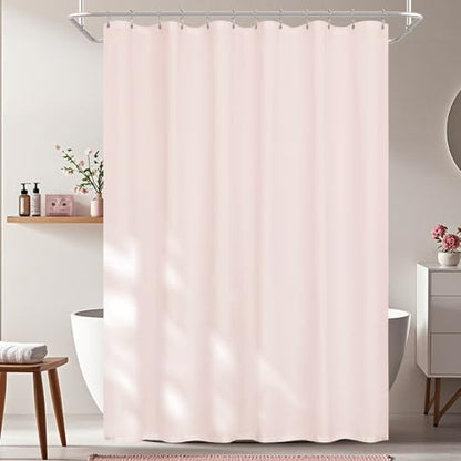 Seenus Waterproof Soft Microfiber Shower Curtain TPU Backed Lightweight, 72 x 78 Inch Extra Long Baby Pink Shower Curtain Liner with 2 Large Magnets, 2 in 1 Washable Fabric Bathroom Shower Curtain - color: Baby Pink, size: 72"W x 78"L (Pack of 1)