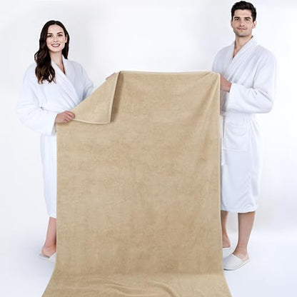 Cotton Paradise 100% Cotton Turkish Towel, Soft Absorbent Quick Dry, 40x80 Oversized Bath Sheet Towel, Beige - color: Beige, size: 40"x80"