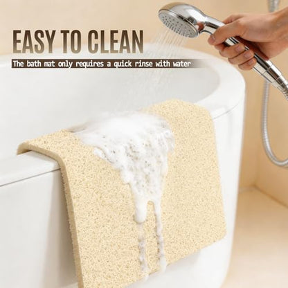 17 * 24in Shower Mat Bathtub Mat Non Slip | Bathmats Non Slip, Quick Drying Foot Scrubber Loofah Mats for Inside Shower, Tub, Bathroom, Home, Beige - color: Beige, size: 24" x 17" (Rectangular)