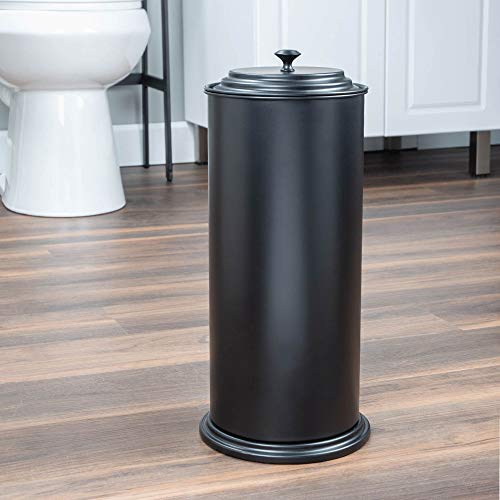 JS Jackson Supplies Free Standing Extra Large Toilet Paper Holder - Matte Black - color: Black