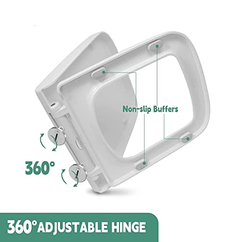 White Square Quick Release Toilet Seat with Cover - Easy Clean, Top Fixing, 36 x 47 cm - and Stylish Bathroom Essential - size: 35*45cm