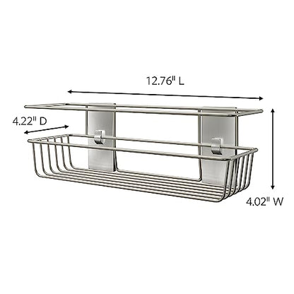 Command BATH31-SN-ES, Heavy Duty Shower, Satin Nickel, 1-Caddy, 1-Prep Wipe, 4-Water-Resistant Strips, Organize Damage-Free